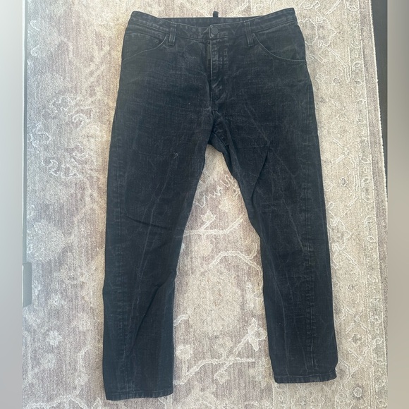 DSQUARED2 Women’s Drop Crotch Black Denim Pants IT42 US6 - Only Worn A Few Times - Picture 1 of 9